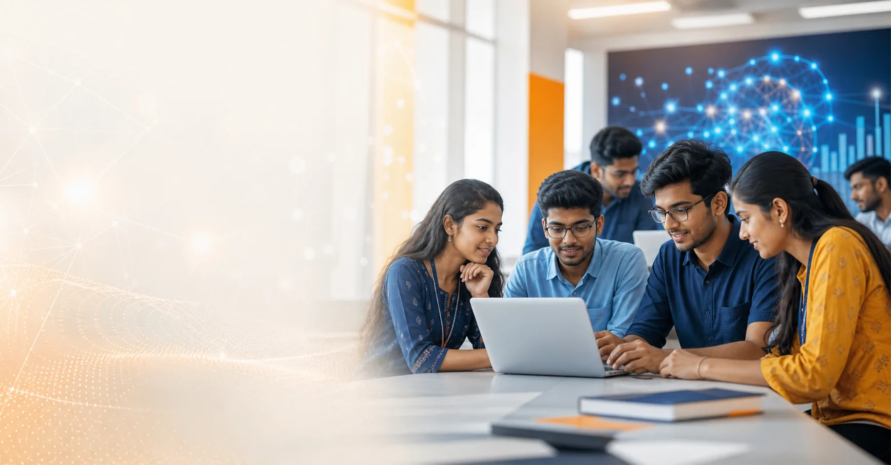 Uttar Pradesh learners collaborating on an Artificial Intelligence project